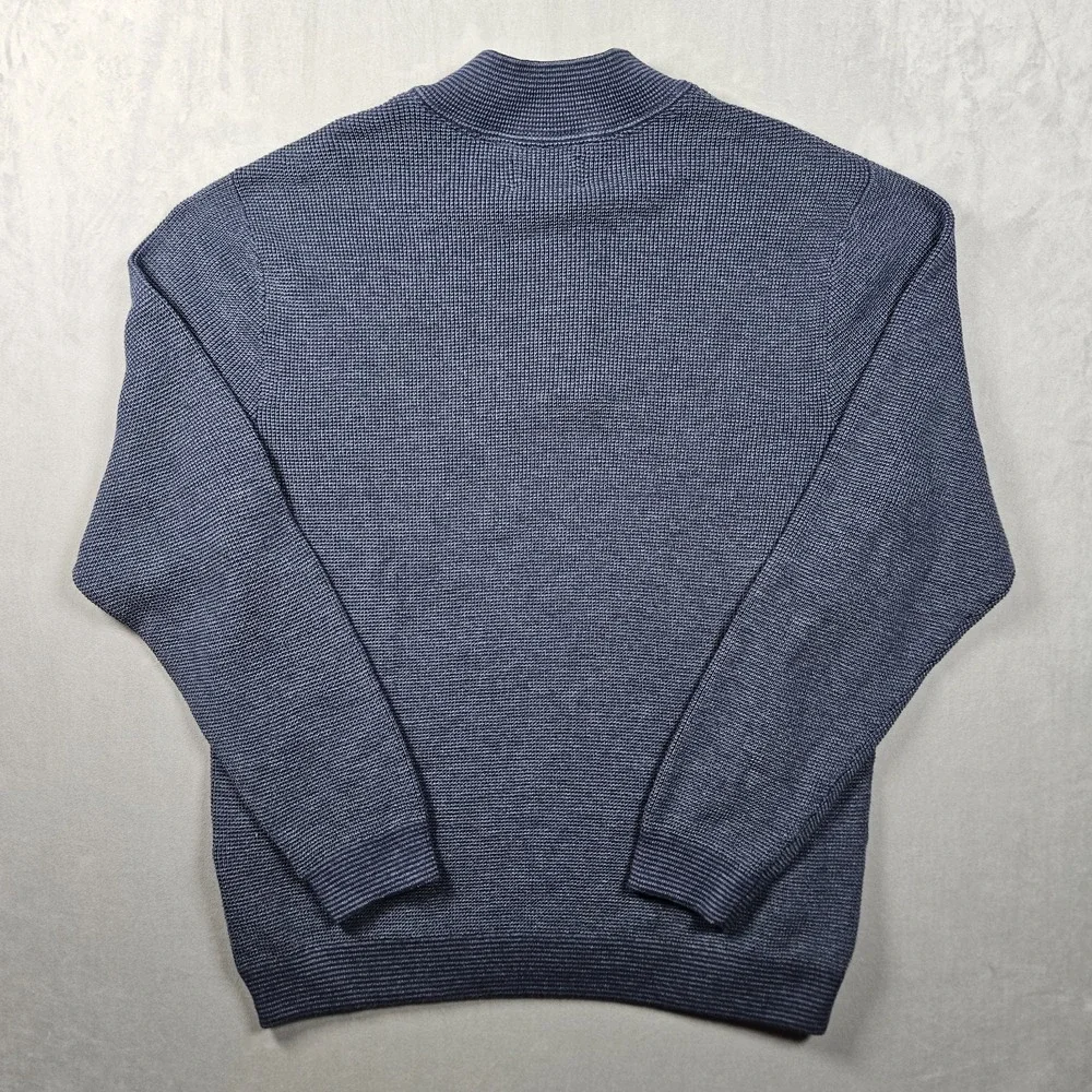 Southern Tide Sweatshirt Mens XL Blue Bailer Jade 1/4 Zip Waffle Knit Outdoor - Picture 2 of 11